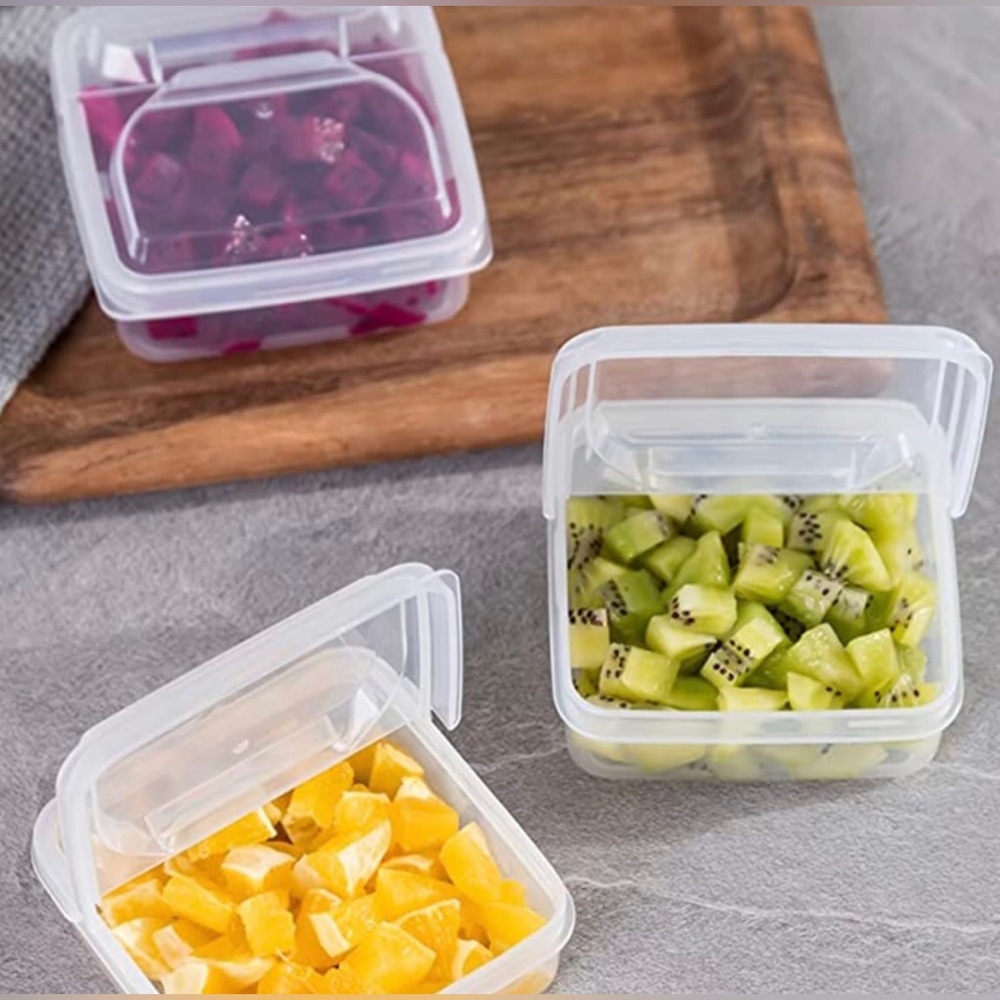 New Set of 6 Clear Food Storage Boxes : Cheese Fruits Butter Box